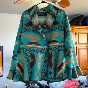 Single button peplum pendleton blazer